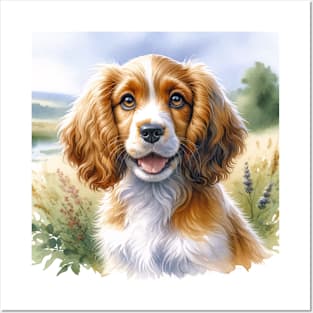 Watercolor Spaniel Puppies Painting - Cute Puppy Posters and Art